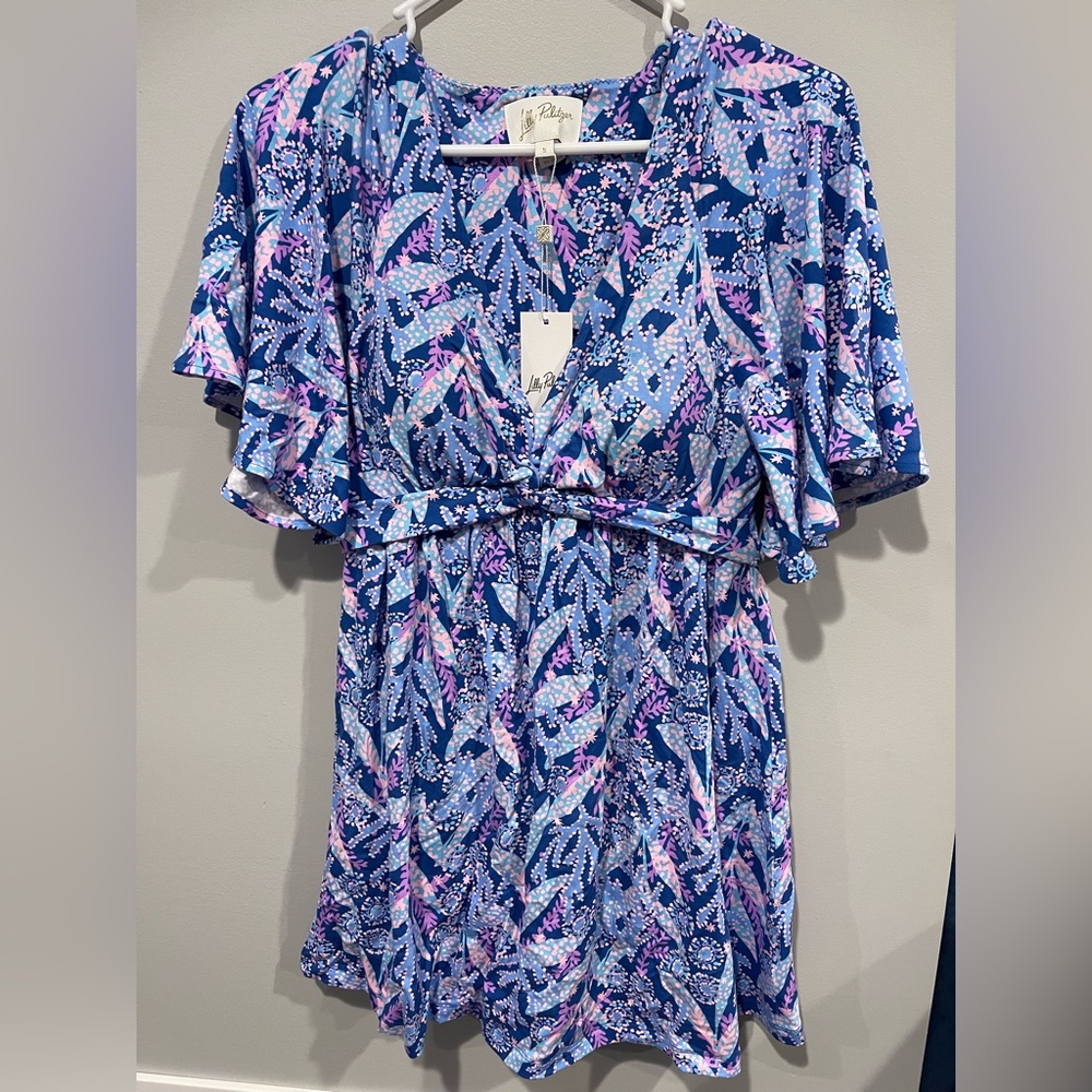 Lilly Pulitzer Blue and Pink Skirted Romper
